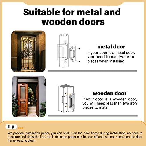 Heavy Duty Electric Door Strike Lock,ANSI Standard Fail-Secure/Fail-Safe Electric Strike Lock for Door Access Control System,Cylindrical or Mortise Installation (Input Voltage 12VDC)