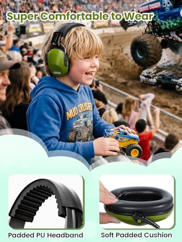 Dr.meter Noise Cancelling Headphones for Autism, Noise Reduction Ear Muffs - color: Army Green