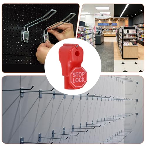 Peg Hook Locks PC Magnet Anti-Theft Pegboard 4.5mm Red 20Pcs - color: Red, size: 4.5mm