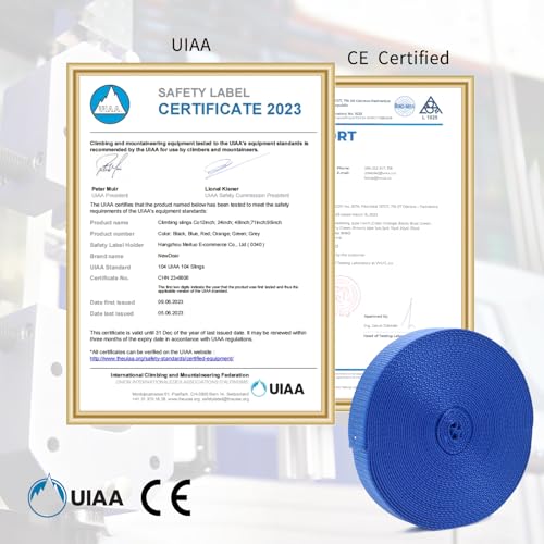 NewDoar CE UIAA Certified 1 Inch Nylon Webbing Strap/Tubular Climbing Webbing - Heavy Duty Strap for Rescue, Climbing, Harnesses, Rock Work, & Firefighting - color: Blue, size: 1 inch x 30 Yard