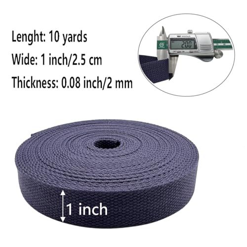 1 Inch Heavy Cotton Webbing 10 Yard Webbing Straps for Bags Handles,Tote Bag Webbing,Cloth Belt,Making Outdoor Supplies - color: Dark Purple