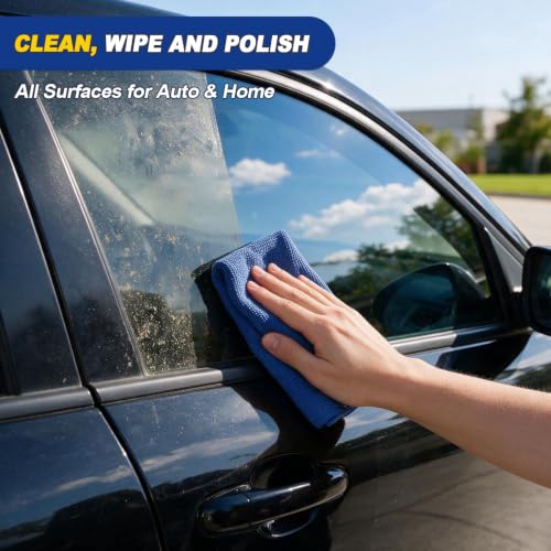 HOMEXCEL Shop Towels 100 PK, Microfiber Cleaning Cloth, Shop Rags for Cars - color: Rainbow