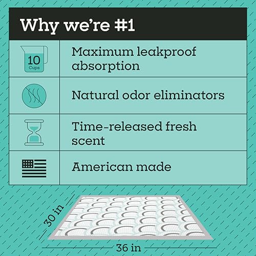 Pet Life Unlimited Smart Prints XXL Puppy Pads for Dogs, Potty Training Pee Pads, 64 Count, 30" x 36", Leak-Proof, Super Absorbent, Quick-Dry, Patterned Pads with Odor Control, Made in USA - size: XXL 30" x 36" 64-Count