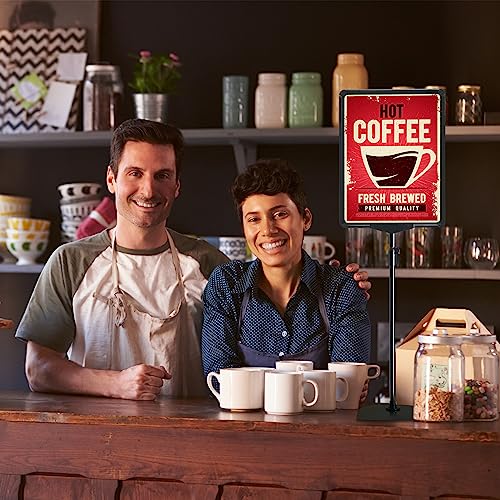 Sign Holder Stand with Adjustable Height Snap Open, Reusable Sign Holder 8.5 x 11 Inch for Display Advertising Business Menu Flyer Signage, Vertical and Horizontal View (Black, 2 Pack) - size: 8.5"x11"-2Pcs