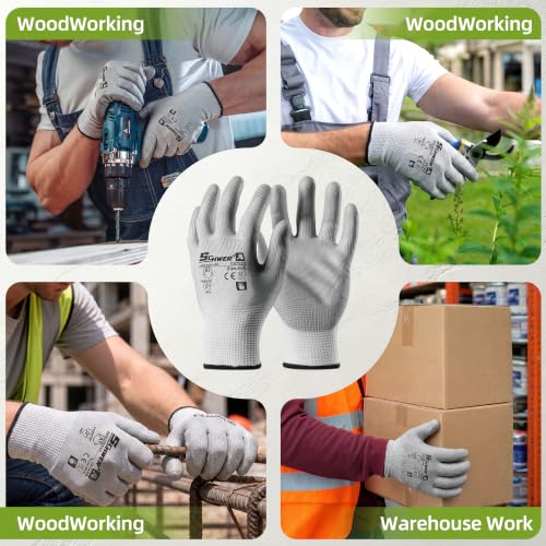 Schwer 3 Pairs A6/A7 (Send Randomly) Cut Resistant Work Gloves, CR7120, M - color: Grey, size: Medium