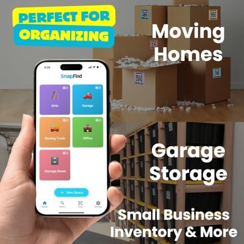 Smart QR Code Labels – AI Auto-Labeling, No Typing! Storage Bins & Moving Containers – iOS & Android App – Starter Pack, 10 Waterproof Stickers (3" x 5") (Orange)