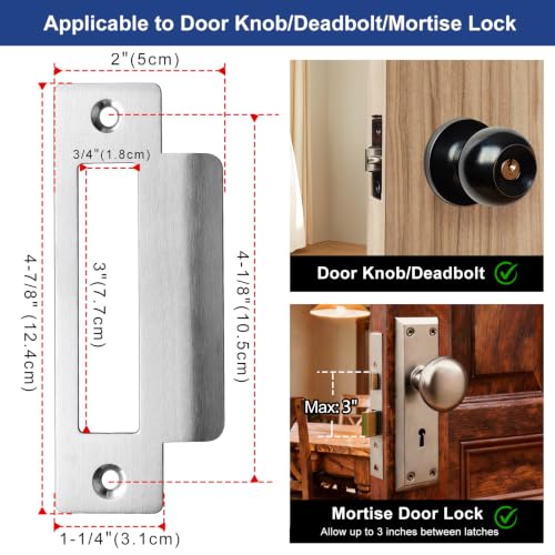 Oversized Strike Plate for Shifting Doors or Mortise Locks - color: Satin Nickel
