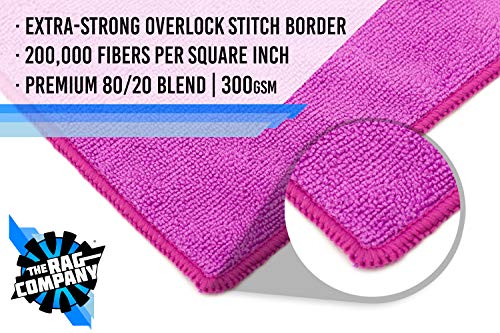 The Rag Company - All-Purpose Microfiber Terry Cleaning Towels - Commercial Grade, Highly Absorbent, Lint-Free, Streak-Free, Kitchens, Bathrooms, Offices, 300gsm, 16in x 16in, Lavender (12-Pack) - color: Lavender, size: 16in x 16in