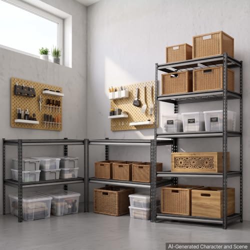 VEVOR Storage Shelves, 5-Tier 2000 lbs Garage Shelving 36 x 16 x 71.4 in - color: Black, size: 16" D x 36" W x 71.4" H