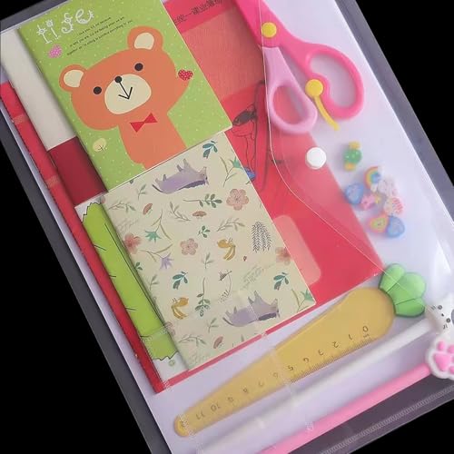 20pcs Plastic Envelopes, Clear Envelopes with Snap Button Closure, A4 Size