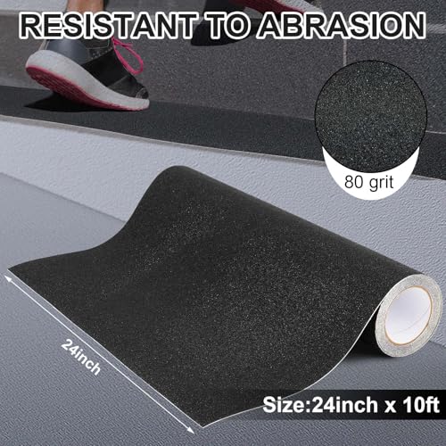 Watersay 24in x 10ft Widen Black Anti Slip Tape, 80Grit Grip Tape, Non Skid - color: Black, size: 24in X 10ft