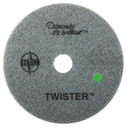 Americo Manufacturing 435521 Twister Green 3000 Grit Floor Pad for Step 3 Polishing and Daily Maintenance (2 Pack), 21"
