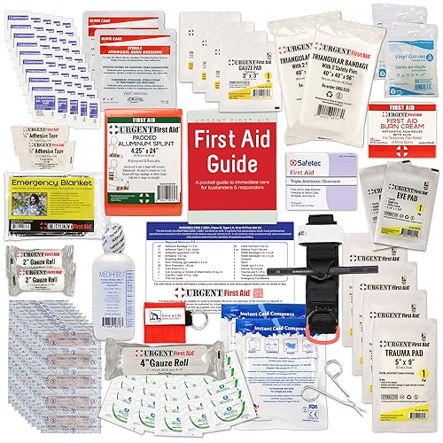 OSHA & ANSI First Aid Kit, 50 Person, 198 Pieces, Indoor/Outdoor Emergency Kit for Office, Home or Car, ANSI 2015 Class B, Types I, II & III, Gasketed for Weather and Moisture Resistance, Made in USA