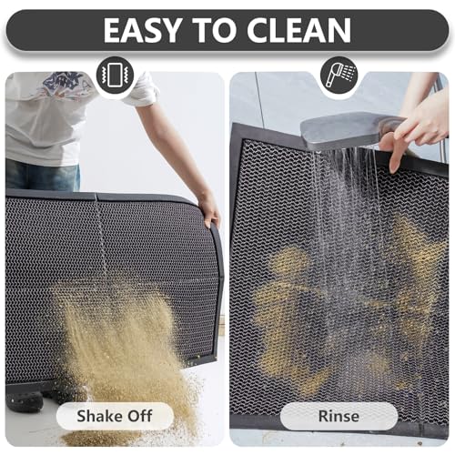 Front Door Mat Outside Entrance, Dirt Trapper Woven Mesh 24"x35" Grey - size: 24"x35"