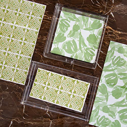 CY craft Acrylic Guest Towel Napkin Holder,Clear Bathroom Paper Hand Towels Storage Tray Modern Buffet Napkin Caddy,Fancy Flat Napkin Holders For Kitchen or Dining Room,9x5.5x2.5 Inch,Pack of 1 - size: 9x5x2.6 Inch Guest Towel Napkin Holder