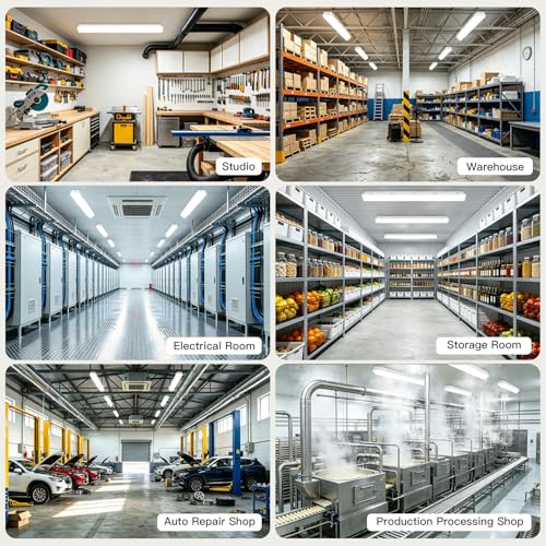 4FT LED Wide Vapor Tight Light, 60W/50W/40W 3CCT IP65 Shop Light 4-Pack - size: 4Pack
