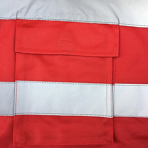 zojo High Visibility Reflective Safety Vest with Multi Pockets 10 Pack Bulk - color: Red, size: XX-Large