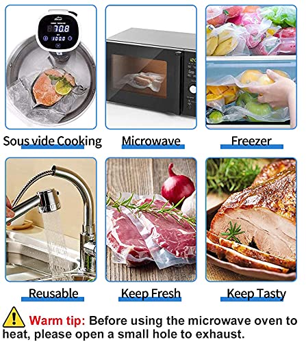 AENTGIU 200 Precut Vacuum Sealer Bags For Food, 8x12 Inch Thick BPA-Free - size: Precut 8" x 12" Quart (200 count)