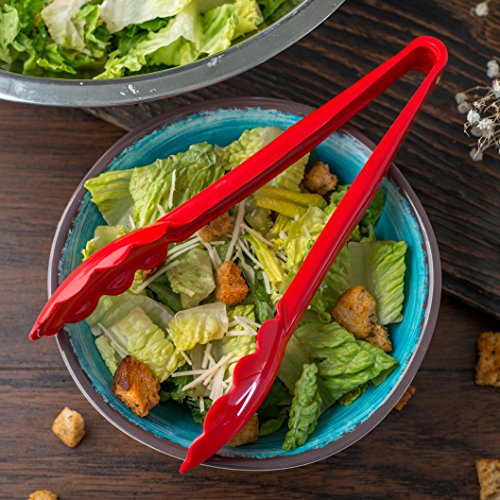 Carlisle FoodService Products 470905 Carly Salad Tong, 9" Utility Tong, Red, 1 Pack - color: Red, size: 9" Utility Tong, style: 1 Pack
