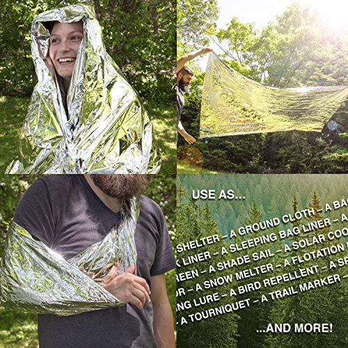 Grizzly Gear Emergency Mylar Thermal Blankets (10 Pack) Survival Kit - size: 10-Pack