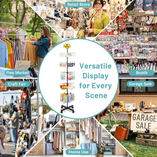 Flenpptly 5-Tier Spinning Display Stand, 360° Retail Display Racks, Black - color: Black
