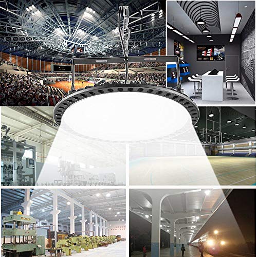 100W LED High Bay Light lamp Factory Warehouse Industrial Lighting 10000 Lumen 6000-6500K IP65 Warehouse LED Lights- Commercial Bay Lighting for Garage Factory Workshop Gym (100W 1) - size: 100W 1pcs