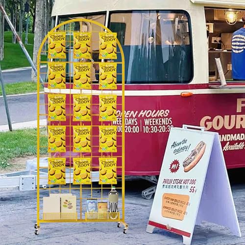 VGMiu Grid Wall Panel 2' x 5.2' FT Metal Grid Display Stand 1PCS Gold - color: Gold, size: 5.2 ft