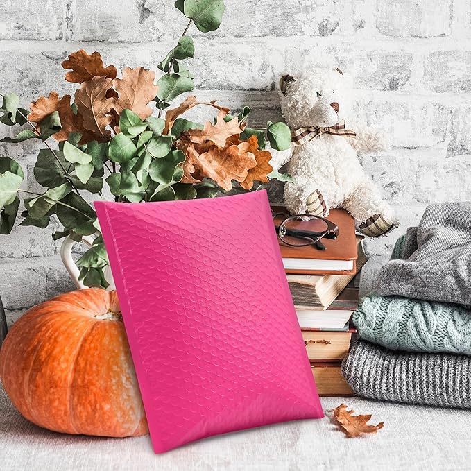 Koja Extra Thick Padded Bubble Mailers, 5x8.6 in, 50-Pack, pink - color: Pink, size: 5 x 8.6" 50-Pack