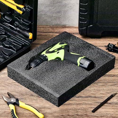 Hoolerry 2 Pcs Polyethylene Foam Block, 12" X 6" X 2", Black - size: 12" X 6" X 2"