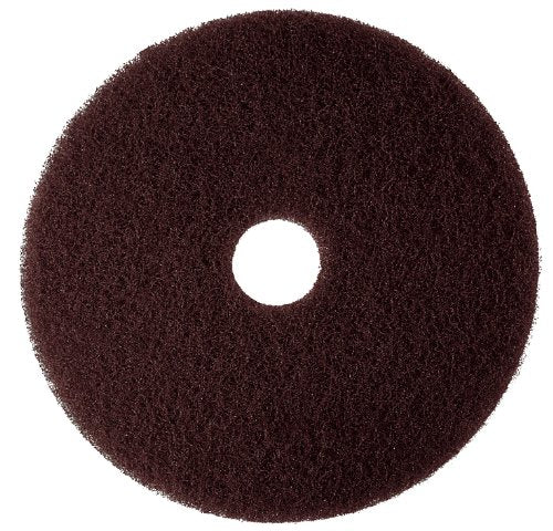 3M Brown Stripper Pad 7100, 15 in, 5/Case - size: 15 inches