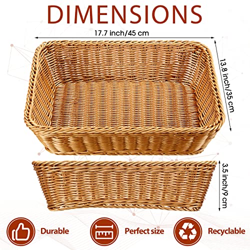 6 Pcs 17.7 in Large Wicker Bread Baskets, Woven Serving Basket for Kitchen