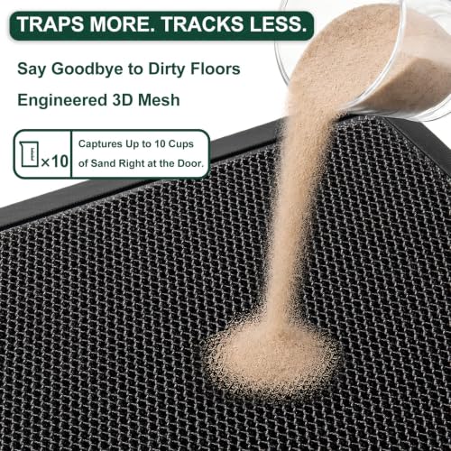 Mibao Meshy Mat Door Mat Heavy-Duty Quick-Dry Floor Mat, Sand & Dirt Trapper for Indoor & Outdoor, Ideal for Entrance, Mudrooms,Patios & Garages,Low-Profile,Non-Slip,Washable, Brown,36" x 24" - color: Brown, size: 2' x 3' (Rectangular)