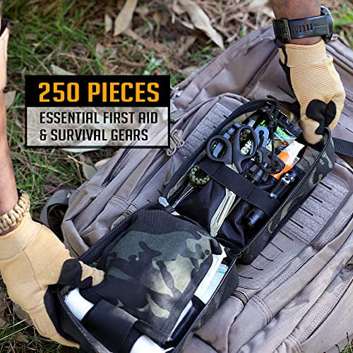 EVERLIT 250 Pcs Survival First Aid Kit - color: Od Green
