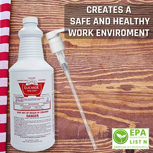 Lucasol One Step Sanitizer Hospital Grade Disinfectant Attachable Pump - style: 1 Quart+Pump