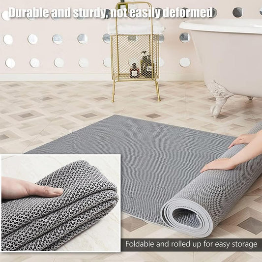 Anti Slip Drainage Mat Cutable Pool Flooring Bathroom Mats 3FTX7FT PVC Mesh Rubber Matting Heavy Duty for Garage Restaurant Basement Commercial Kitchen - size: 3FTX7FT