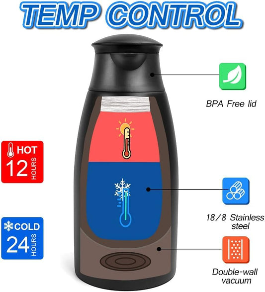 68oz Coffee Carafe Insulated, Airpot Thermal Coffee Carafes for Keeping Hot - color: Black