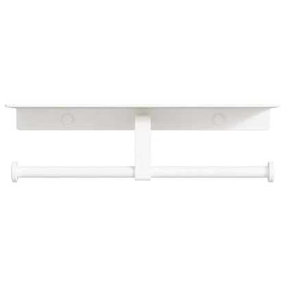 Danpoo Bathroom Toilet Paper Holder with Shelf, Wall Mount, Double Roll, White - color: White