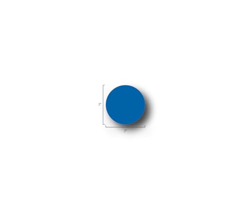 5S Location Marking Circle- (Various Sizes Available) Durable Circular Shaped Floor Marker by Graphical Warehouse- Vibrant Colors, Rounded Corners (25 Pack) (2", Blue) - color: Blue, size: 2"