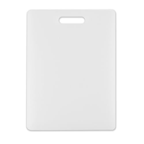 Dexas NSF Polysafe Cutting Board with Handle, 11 by 14.5 inches, White - size: 11"L x 14.5"W, style: Flat