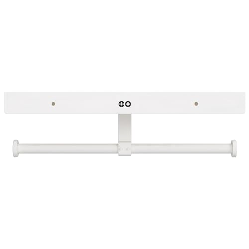 Danpoo Bathroom Toilet Paper Holder with Shelf, Wall Mount, Double Roll, White - color: White