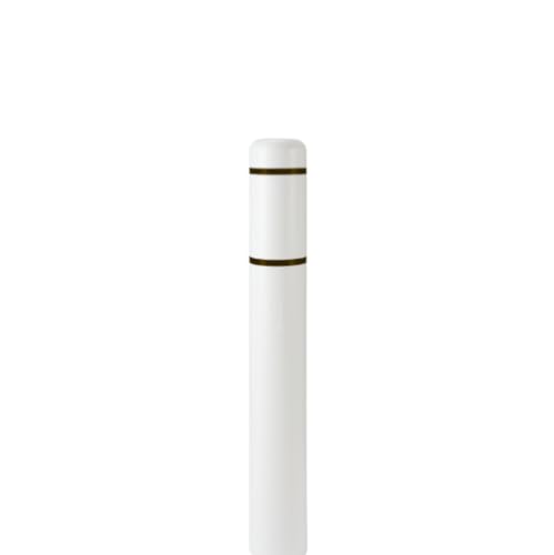 BollardGard 7" x 52" Bollard Cover White - Innoplast (White Black Tape) - color: White Black Tape, size: 7\"x52\"