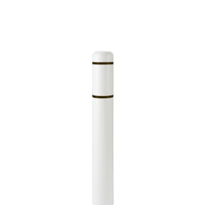 BollardGard 7" x 52" Bollard Cover White - Innoplast (White Black Tape) - color: White Black Tape, size: 7\"x52\"