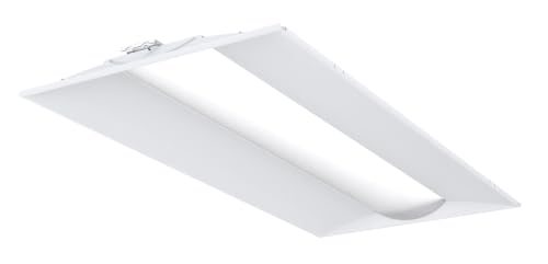 Lithonia Lighting 2x4 LED Troffer Light, Adjustable Lumens, 3-in-1 CCT - color: 4000-6000 Lumens, White, size: 2 Feet by 4 Feet