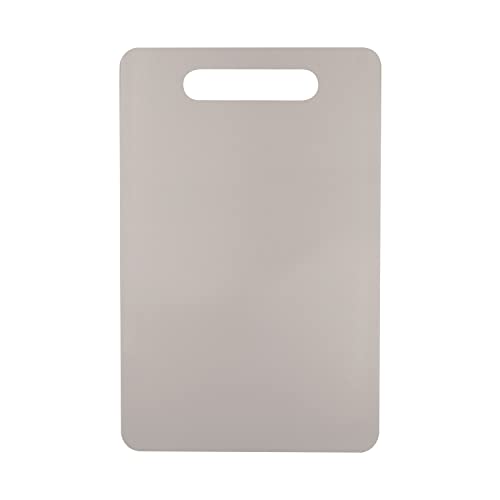 Fotouzy Plastic Utility Cutting Board with Handles, Food Safe PP Material, BPA Free, Dishwasher Safe, Thick Chopping Board, Large Size, Easy Grip Handle, for Kitchen (Almond) - color: Almond
