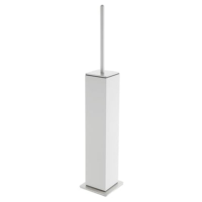 BGL Toilet Brush with Holder Set White Aluminium Standing for Bathroom Toilet Bowl Cleaner Brush and Holder Set, Square Design - color: White-standing