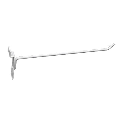 10" Slatwall Hook Panel Display Hooks, 1/4" Thickness Metal, White - Pack 2