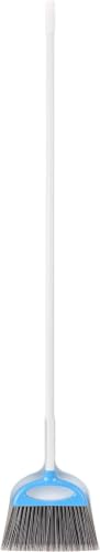 Amazon Basics Dustpan Broom Set with Easy Assembly and Long Handle, Blue and White (Pack of 8) - size: (Pack of 8)