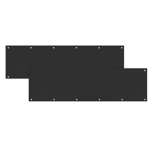 Docik 2 Pack Door Kick Plate, 8 x 34 Inch, 5052 Aluminum, 17 Ga Thickness, Matte Black, Decorative Metal Door Plates for Bottom of Interior and Exterior Doors - color: Matte Black, size: 8 x 34 Inch