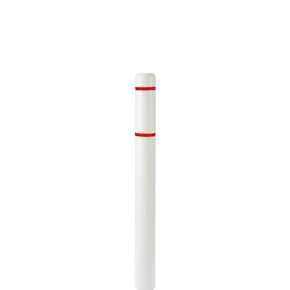 BollardGard 4" x 52" Bollard Cover White - Innoplast (White Red Tape) - color: White Red Tape, size: 1-Pack