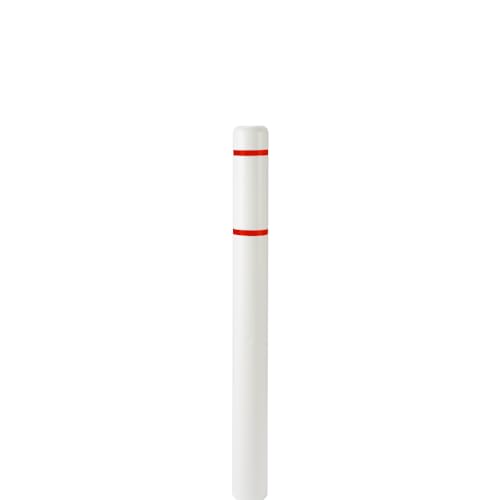 BollardGard 4" x 72" Bollard Cover White - Innoplast (White red Tape) - color: White Red Tape, size: 4\"x72\"